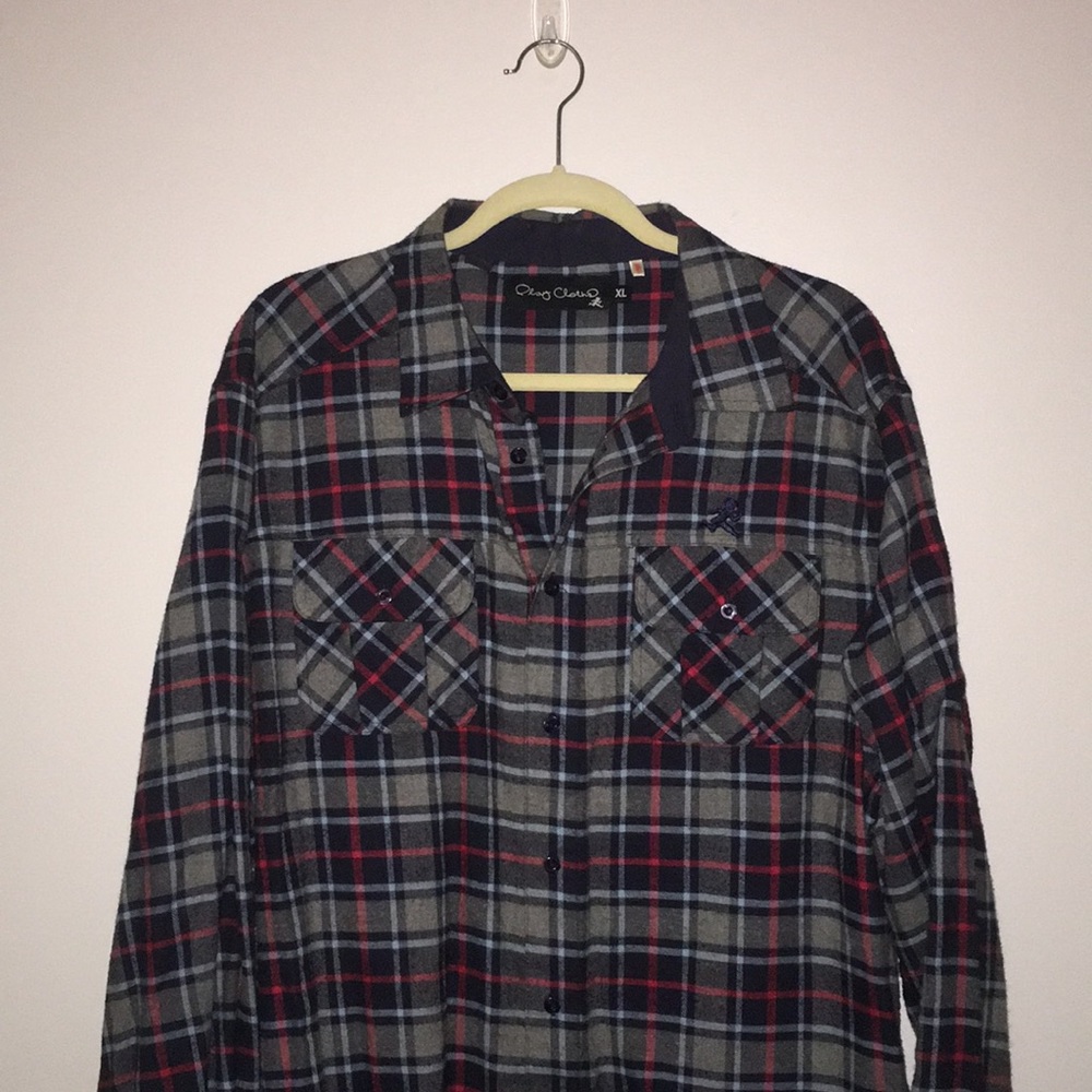 Men’s Ply Cloths Plaid flannel button down shirt
